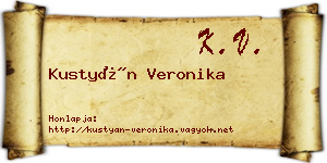 Kustyán Veronika névjegykártya